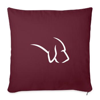 Bluthund - Fährtensuche - Fährtenhund - Sofakissenbezug 45 x 45 cm - Burgunderrot - Vorne