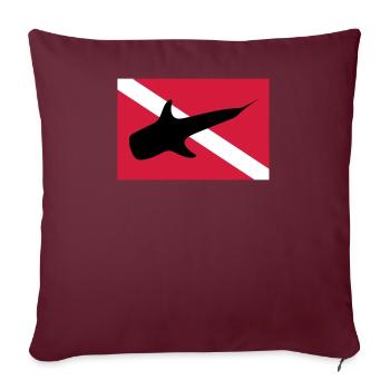 Requin-baleine - Housse de coussin décorative 45 x 45 cm - bordeaux - Devant