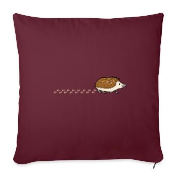 Empreinte de patte de hérisson mignon - Housse de coussin décorative 45 x 45 cm - bordeaux - Devant