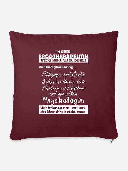 Ergotherapeutin - Sofakissenbezug 45 x 45 cm - Burgunderrot