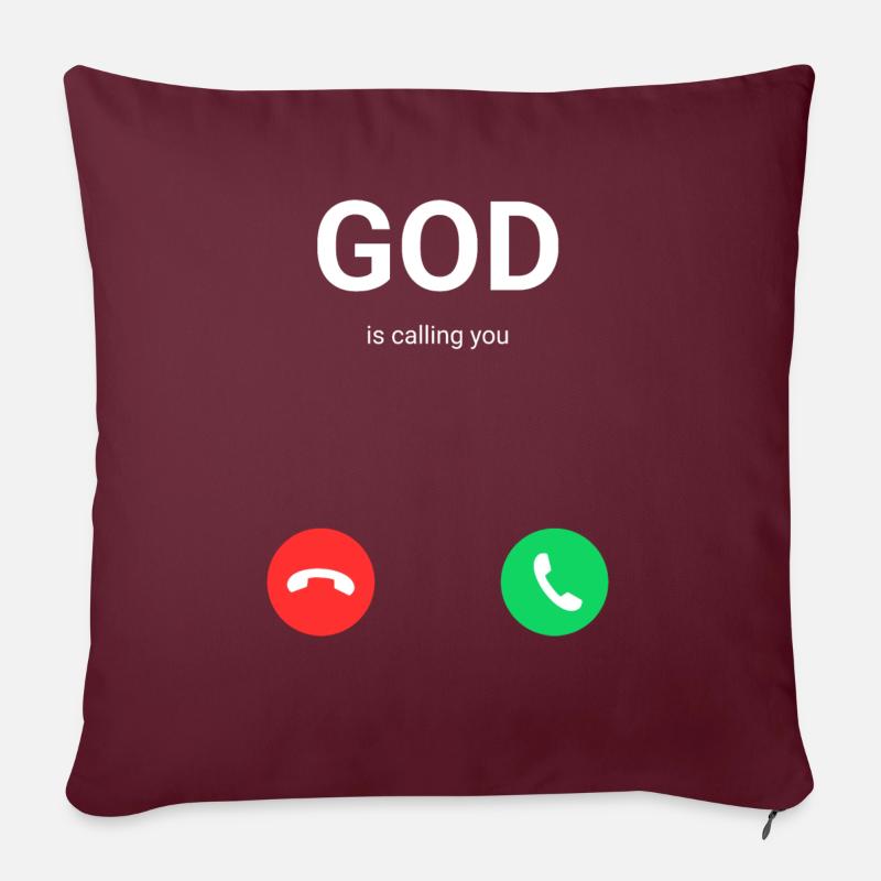 Gott ruft - Sofakissenbezug 45 x 45 cm - Burgunderrot