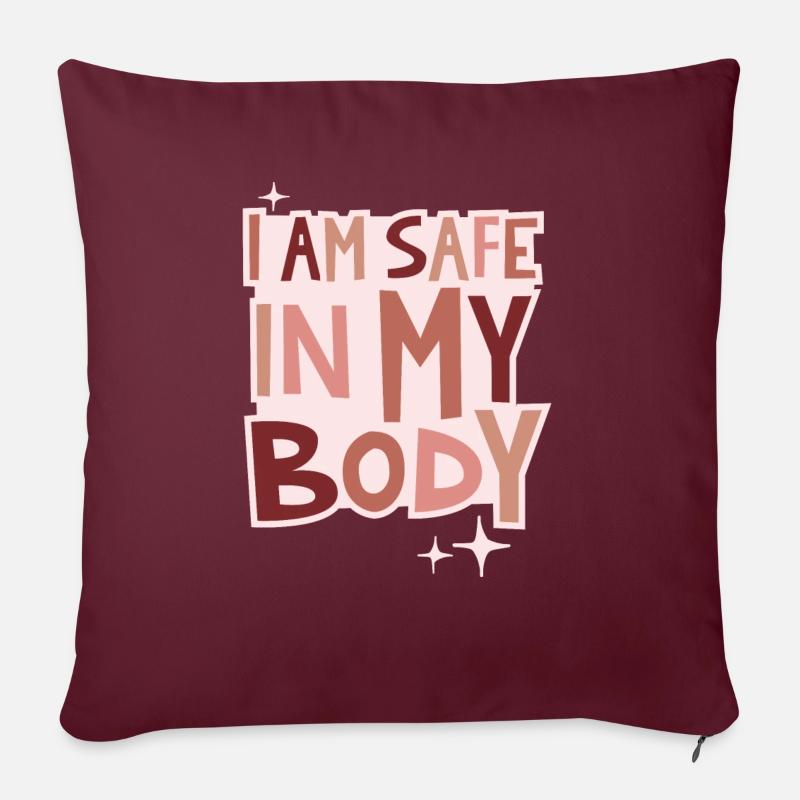 I am safe lettering - Sofakissenbezug 45 x 45 cm - Burgunderrot