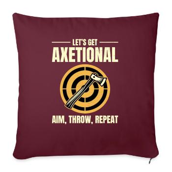 Axe axe de lancer Bullseye Aim Throw Repeat - Housse de coussin décorative 45 x 45 cm - bordeaux - Devant