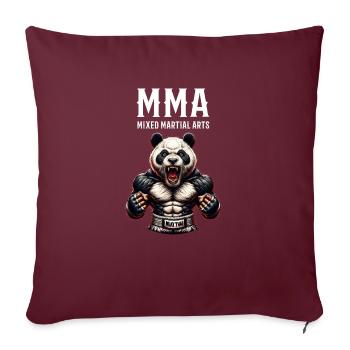 MMA und Cage Fighting Panda - Sofakissenbezug 45 x 45 cm - Burgunderrot - Vorne