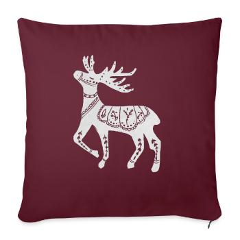 Suède Suède dalarna dala cheval cheval Joyeux Noël orignal - Housse de coussin décorative 45 x 45 cm - bordeaux - Devant