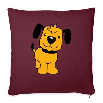 Dog Stands Cute Little Happy Puppy Pet - Sofa pillowcase 17,3'' x 17,3'' (45 x 45 cm) - burgundy - Front