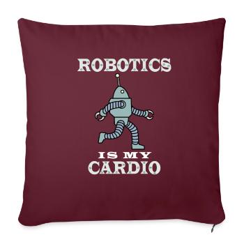 Robotik als Cardio Ironic Hobbyingenieur - Sofakissenbezug 45 x 45 cm - Burgunderrot - Vorne