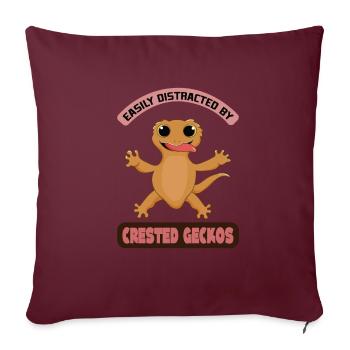 Distrait par les citations ironiques de Geckos - Housse de coussin décorative 45 x 45 cm - bordeaux - Devant