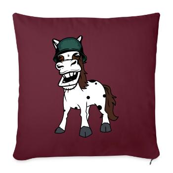 Drôle Cheval Gaulois Armée Cheval Casque De Sécurité Soldat - Housse de coussin décorative 45 x 45 cm - bordeaux - Devant