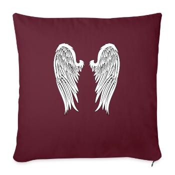 Ailes ange ange ailes angéliques ailes - Housse de coussin décorative 45 x 45 cm - bordeaux - Devant