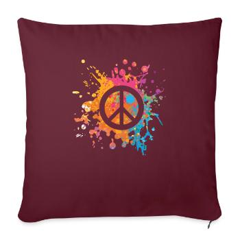 Symbole paix signe paix mondiale - Housse de coussin décorative 45 x 45 cm - bordeaux - Devant