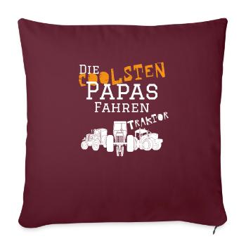 Le tracteur papa le plus cool - Housse de coussin décorative 45 x 45 cm - bordeaux - Devant