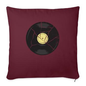 Schallplatte Vinyl - Sofakissenbezug 45 x 45 cm - Burgunderrot - Vorne