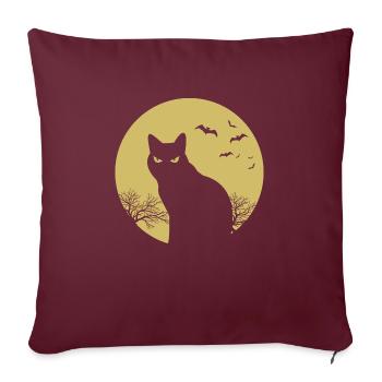 halloween Katze Mond - Sofakissenbezug 45 x 45 cm - Burgunderrot - Vorne