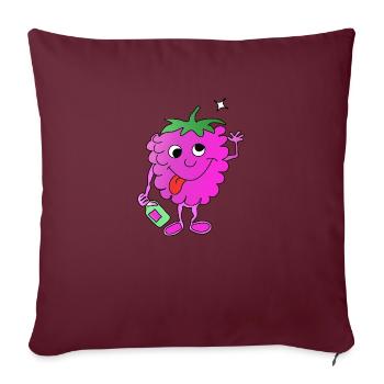 Framboise ivre - Housse de coussin décorative 45 x 45 cm - bordeaux - Devant