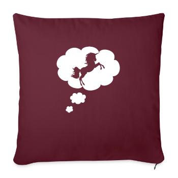 Licorne dans la bulle de pensée - Housse de coussin décorative 45 x 45 cm - bordeaux - Devant