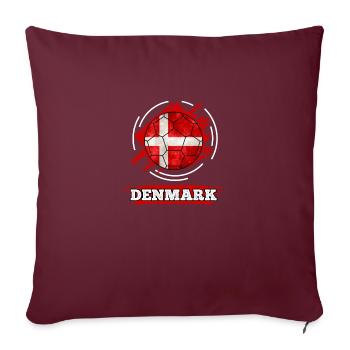 Fussball Dänemark Soccer Denmark Football - Sofakissenbezug 45 x 45 cm - Burgunderrot - Vorne