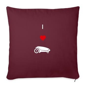 I Love Robot de fauchage - Housse de coussin décorative 45 x 45 cm - bordeaux - Devant