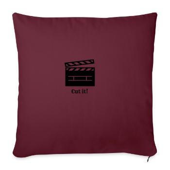 Coupe-le ! - Housse de coussin décorative 45 x 45 cm - bordeaux - Devant