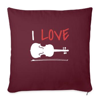 Violon violon - Housse de coussin décorative 45 x 45 cm - bordeaux - Devant