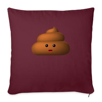 süsser Kackhaufen Kacke Geschenk - Sofakissenbezug 45 x 45 cm - Burgunderrot - Vorne