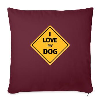 i love my dog - Housse de coussin décorative 45 x 45 cm - bordeaux - Devant