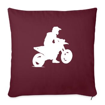 Motorcross Motorrad - Sofakissenbezug 45 x 45 cm - Burgunderrot - Vorne