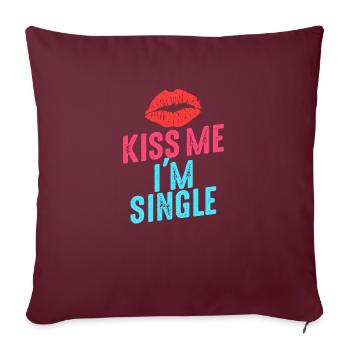 Je suis célibataire - Housse de coussin décorative 45 x 45 cm - bordeaux - Devant