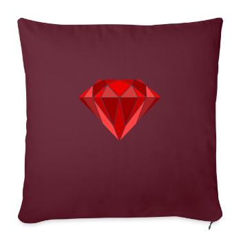 Diamant in rot - Sofakissenbezug 45 x 45 cm - Burgunderrot - Vorne
