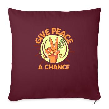 Peace - Sofa pillowcase 17,3'' x 17,3'' (45 x 45 cm) - burgundy - Front