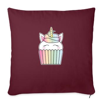 Tablier LGBT de cuisson au four de gâteau mignon de licorne - Housse de coussin décorative 45 x 45 cm - bordeaux - Devant