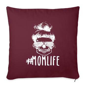 #Momlife - Bun Hairstyle und Sonnenbrille - Sofakissenbezug 45 x 45 cm - Burgunderrot - Vorne