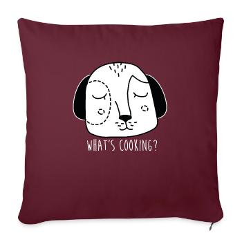 Visage de chien de dessin animé avec dire - Housse de coussin décorative 45 x 45 cm - bordeaux - Devant