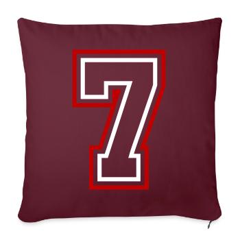 7 Numéro de numéro - Housse de coussin décorative 45 x 45 cm - bordeaux - Devant