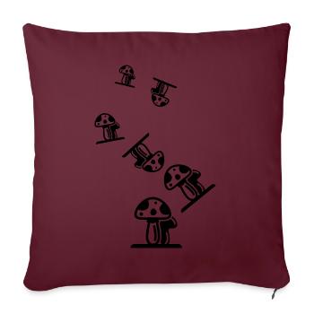 Symbole des champignons - Housse de coussin décorative 45 x 45 cm - bordeaux - Devant