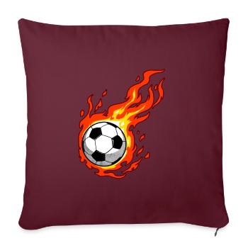 Cadeau de football de jeu de jeu de sport de flammes de football de football de football - Housse de coussin décorative 45 x 45 cm - bordeaux - Devant