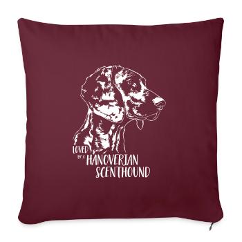 Aimé par un chien de lévrier hanovrien Chien Disant Chiens - Housse de coussin décorative 45 x 45 cm - bordeaux - Devant