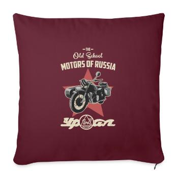 Thérapie Ural Sidecar Moto Team Moto - Housse de coussin décorative 45 x 45 cm - bordeaux - Devant