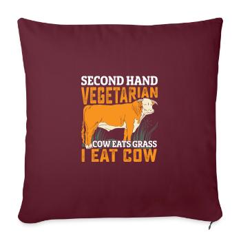 D’occasion Végétarien Drôle Amateur de Viande Anti Vegan - Housse de coussin décorative 45 x 45 cm - bordeaux - Devant