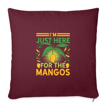 Je suis juste ici pour les mangues drôles d’amoureux des fruits - Housse de coussin décorative 45 x 45 cm - bordeaux - Devant