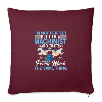 Drôle d’opérateur de machine machiniste - Housse de coussin décorative 45 x 45 cm - bordeaux - Devant