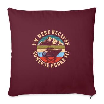 Mécanicien de navire - Housse de coussin décorative 45 x 45 cm - bordeaux - Devant