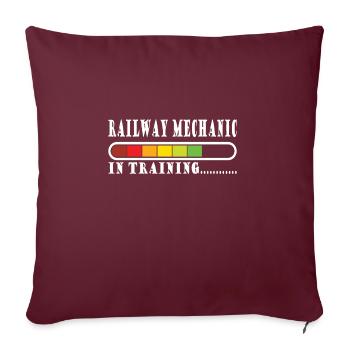 Mécanicien de train - Housse de coussin décorative 45 x 45 cm - bordeaux - Devant