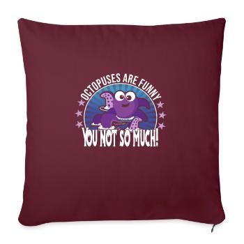 Pieuvre - Housse de coussin décorative 45 x 45 cm - bordeaux - Devant