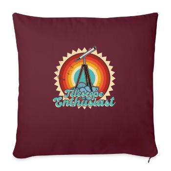Astronomes du télescope d’observation des étoiles - Housse de coussin décorative 45 x 45 cm - bordeaux - Devant