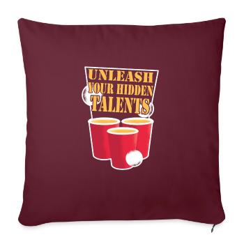 Jeu à boire - Housse de coussin décorative 45 x 45 cm - bordeaux - Devant