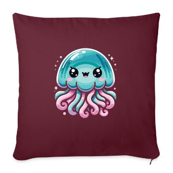 Méduse - Housse de coussin décorative 45 x 45 cm - bordeaux - Devant