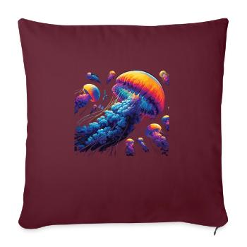 Méduse - Housse de coussin décorative 45 x 45 cm - bordeaux - Devant