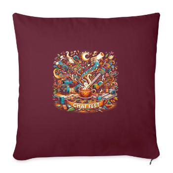 Chai - Housse de coussin décorative 45 x 45 cm - bordeaux - Devant