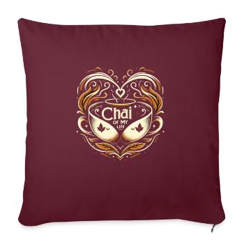 Chai - Housse de coussin décorative 45 x 45 cm - bordeaux - Devant